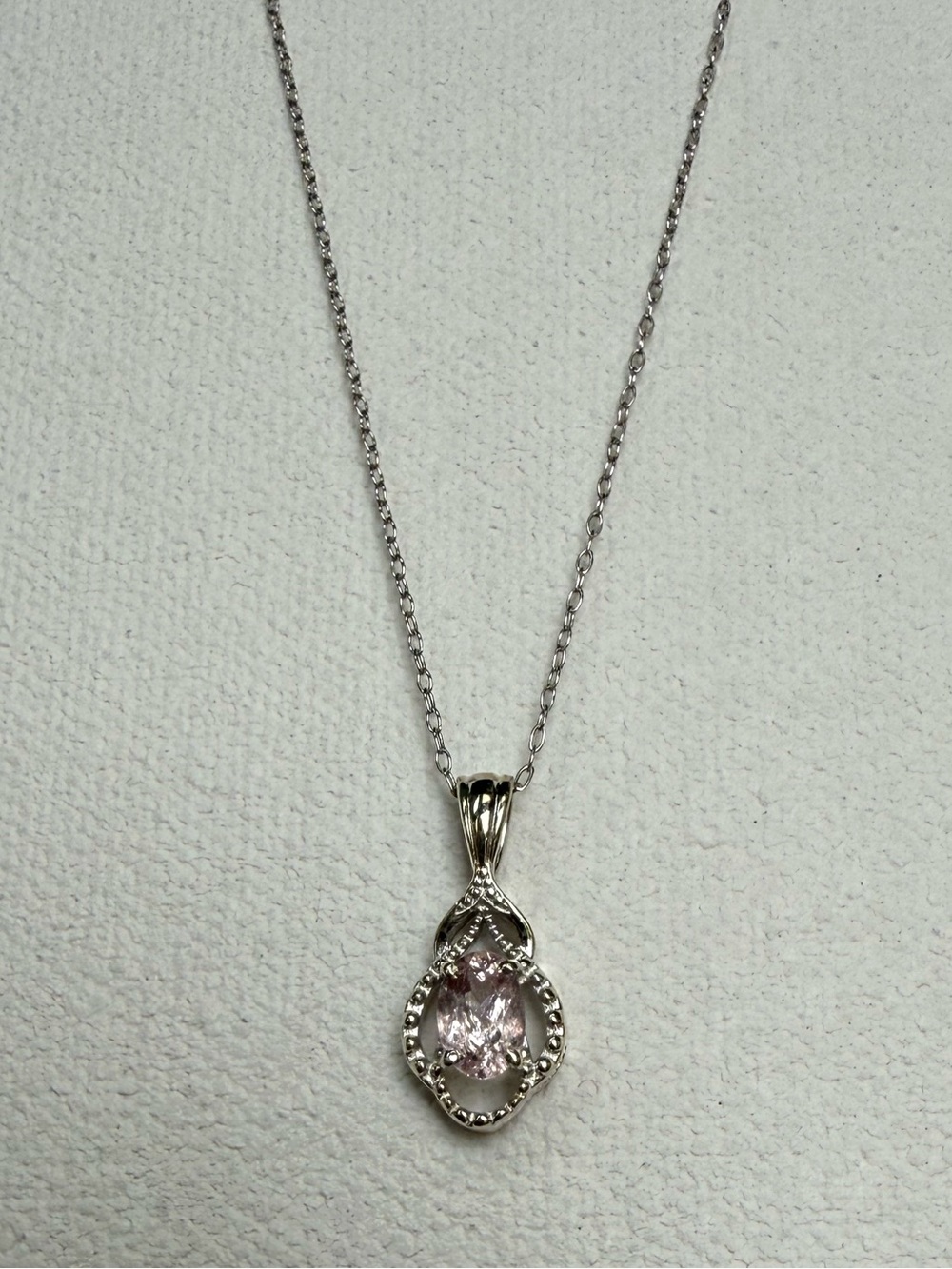 925 Morganite Gemstone Necklace